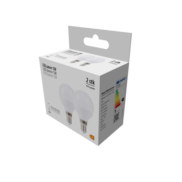 LED-kronepærer 5 W E14 - 2 pk.